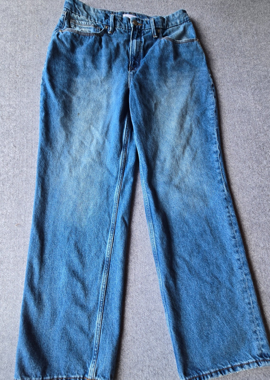 Good American Women's Jeans Good 90s Mid Rise Baggy Medium Wash Size 10/30